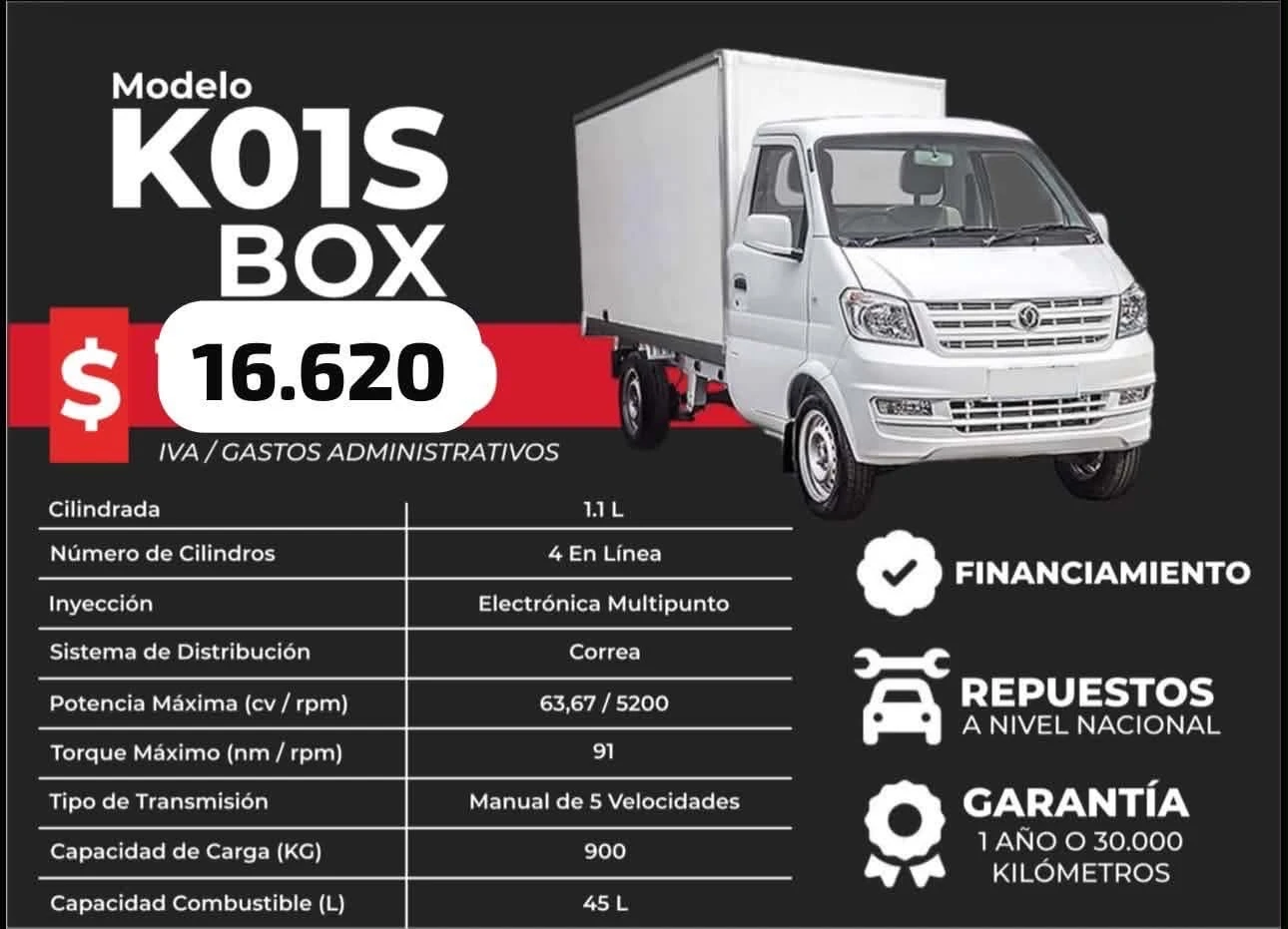2026 DFSK K01S Box Cava Isotérmica